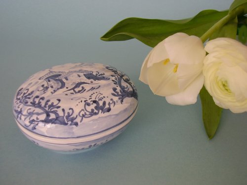 Ceramiche d-Arte di Albisola - Bomboniera in maiolica in stile "Antico Savona" 